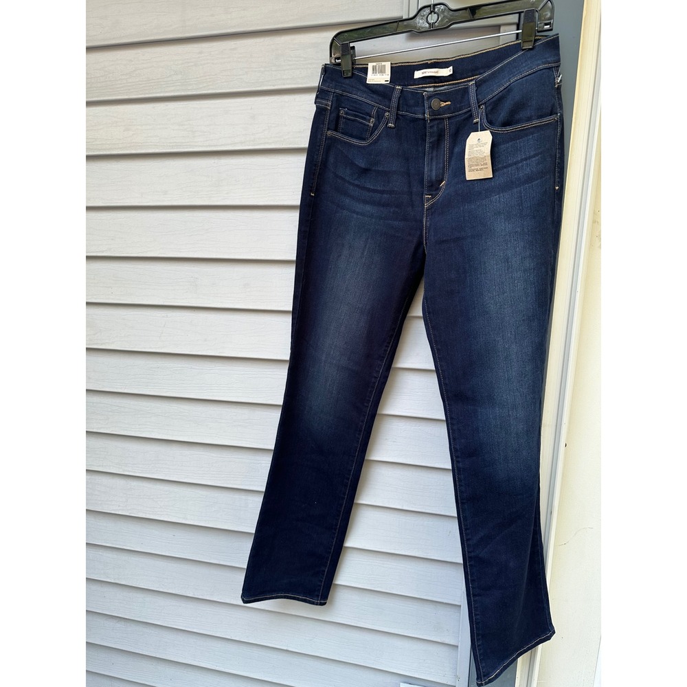 Levis 505 Straight Leg Jeans Womens 10 Medium W30 L32 Dark Wash Mid Rise Denim